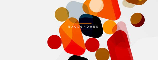 Abstract round geometric shapes and circles background. Trendy techno business template for wallpaper, banner, background or landing