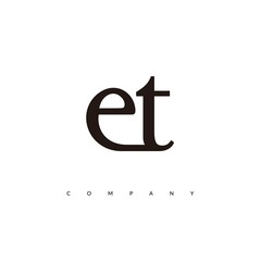 Initial ET Logo Design Vector