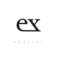 Initial EX Logo Design Vector