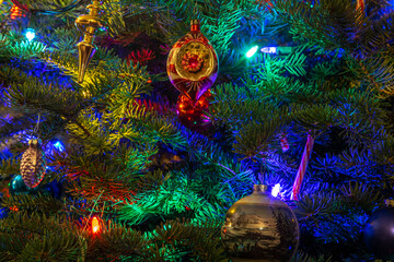christmas tree and decorations