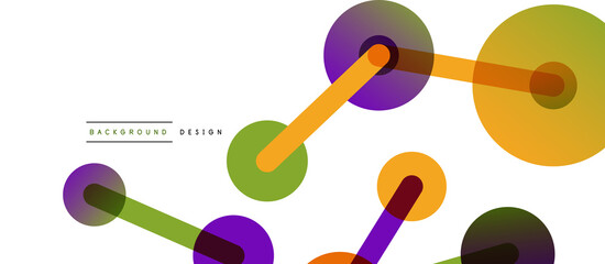 Abstract background. Round dots connected by lines. Trendy techno business template for wallpaper, banner, background or landing