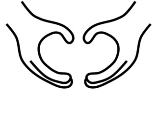 手で作るハートマーク