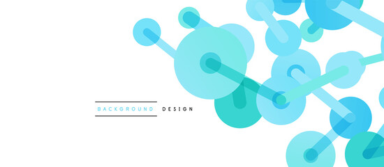 Abstract background. Round dots connected by lines. Trendy techno business template for wallpaper, banner, background or landing