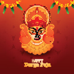 .Happy durga pooja indian festival card colorful background