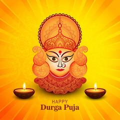 Happy Durga Puja Festival Celebration Card Background