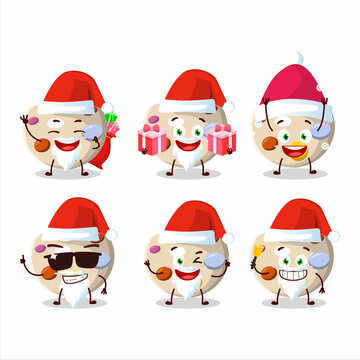 Santa Claus emoticons with paint palette cartoon character