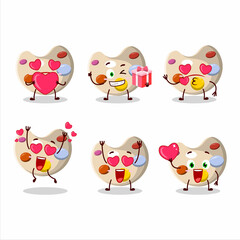 Paint palette cartoon character with love cute emoticon