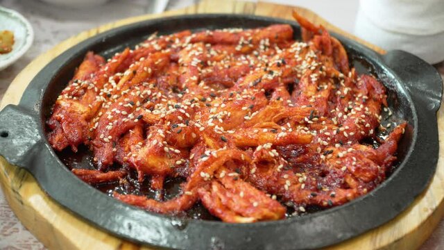 Grilled deodeok root - Korean food