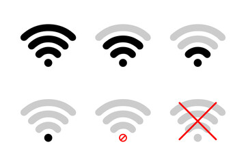 Wifi signal strength icon set