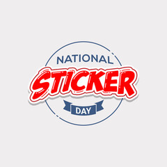 National sticker day banner celebration