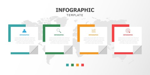 Four steps infographic element template 