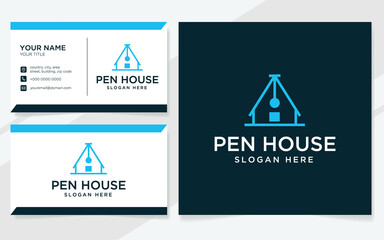 Pen house logo suitable for company with business card template