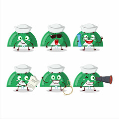 A character image design of green arc ruler as a ship captain with binocular