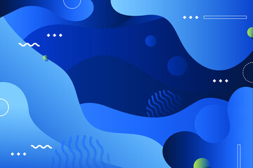Liquid abstract background. Blue fluid vector banner template for social media, web sites, Wavy shapes