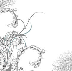 Engraved Floral Background 04