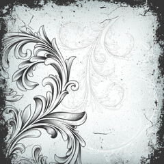 Engraved Floral Background 03