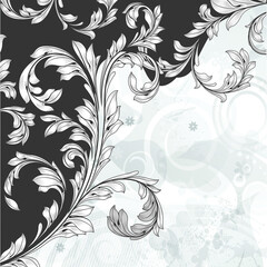 Engraved Floral Background 05