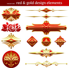 red and gold design elements