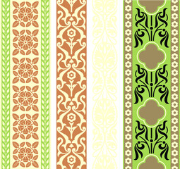 Set of vintage vector frames and pattern 02