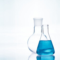 The glass bulb. Chemical flask. Chemical vessels. Glassware.