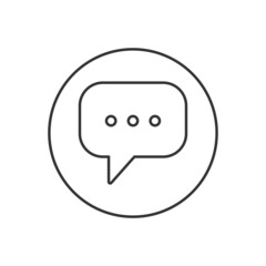 Chat Message Related Line Icon, Chat Speech Bubble, Social Media Message. Chatting or Messaging Bubbles with Dots for Apps and Websites. Vector Illustration.