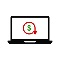 Dollar down icon symbol vector. dollar down symbol vector sign isolated on white background illustration for graphic and web design