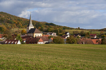 Fachwerkdorf Nassach im Naturpark Haßberge, Gemeinde Aidhausen, Landkreis Haßberge, Unterfranken, Franken,  Deutschland