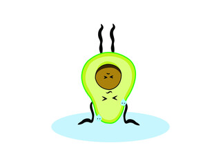 Workout Half Avocado Vector illustration. Women Fitness, Funny Exercise isolated on white background, Flat style for graphic and web design, t-shirt design. EPS10 