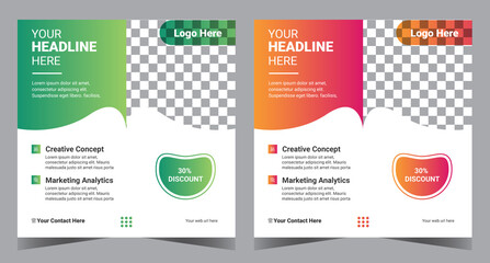 Business podcast social media post template design.  Modern banner design with place for the photo. Usable for social media, banner, and website