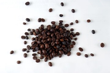 Coffee beans isolated on white background