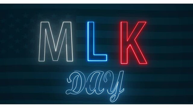 martin Luther king day neon effect