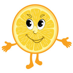 Cartoon orange isolated on white background