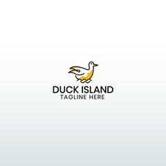 River duck logo vector template . suitable for companies looking for the duck logo .