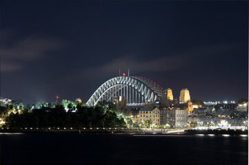 Sydney Harbour Bridge New Years Eve fireworks, colourful fire works lighting the night skies with vivid multi colours