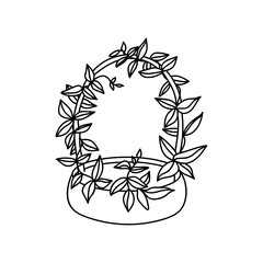 Single hand drawn stephanotis. Doodles vector illustration. Home decor elements, houseplant