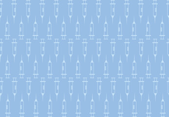 Syringes seamless pattern on blue background - 477812915
