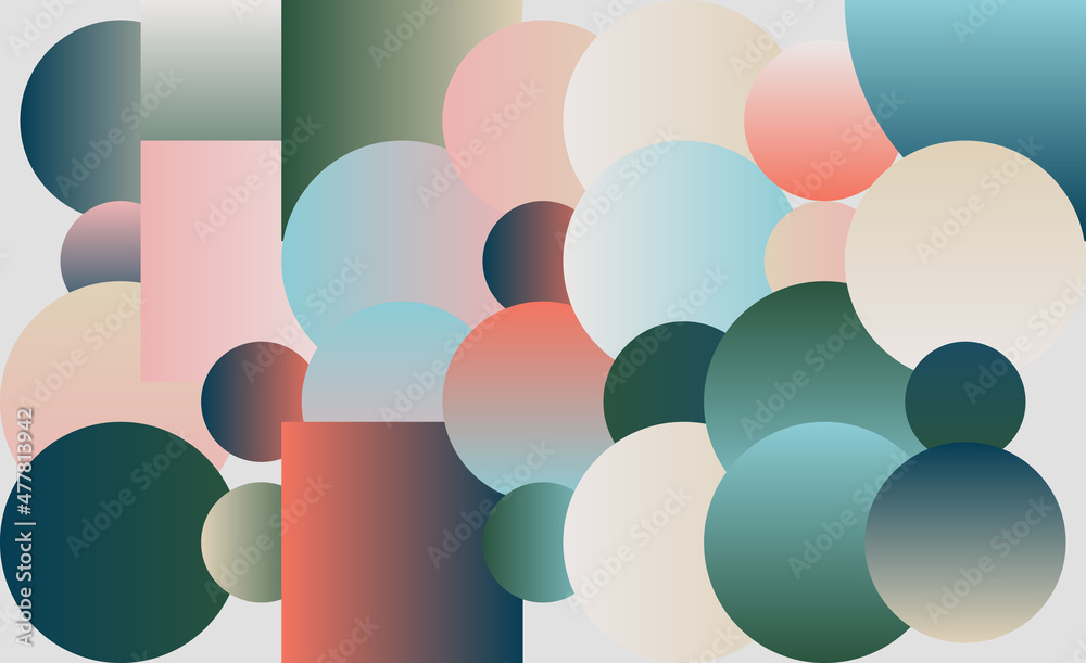 Fototapete generative design artwork of abstract vector generated shapes composition