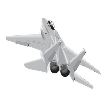 recommend clip art: Fighter aircraft F-15 icon vector.Vector illustration with line art, EPS.
