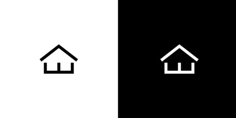 Simple and modern letter W house logo design