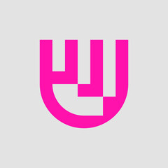 Letter U logo. Icon design. Template elements. Geometric abstract logos