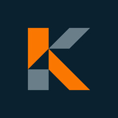 Letter K logo. Icon design. Template elements. Geometric abstract logos