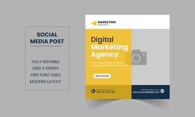 Digital marketing social media post and web banner template