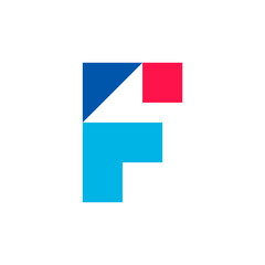 Letter F logo. Icon design. Template elements. Geometric abstract logos
