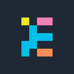 Obraz premium Letter E logo. Icon design. Template elements. Geometric abstract logos