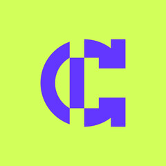 Letter C logo. Icon design. Template elements. Geometric abstract logos