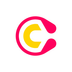 Letter C logo. Icon design. Template elements. Geometric abstract logos