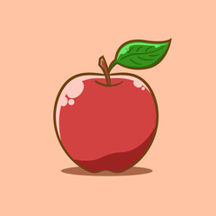 red apple isolated cartoon illustration