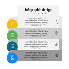 Professional elegant presentation business infographic template with 4 step