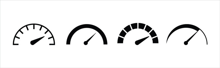 speedometer illustrations. a simple drawing of transportation acceleration measurement. simple element in various shapes.