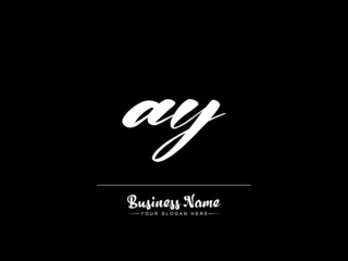 Fototapeta na wymiar New AY Initial handwriting logo, Letter Ay beauty vector handwriting concept logo design
